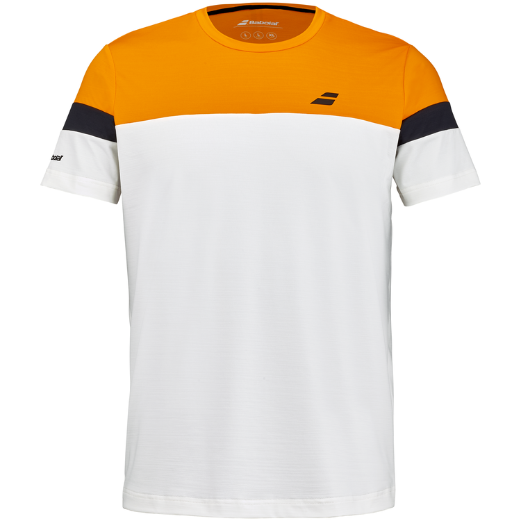 Camiseta Babolat Perf Padel Hombre Blanco naranja