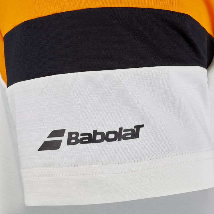 Camiseta Babolat Perf Padel Hombre Blanco naranja